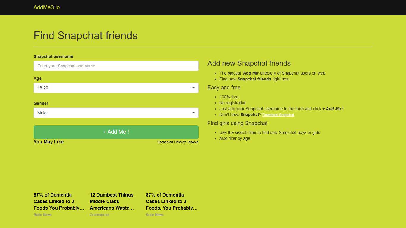 AddMeS - Find Snapchat Friends